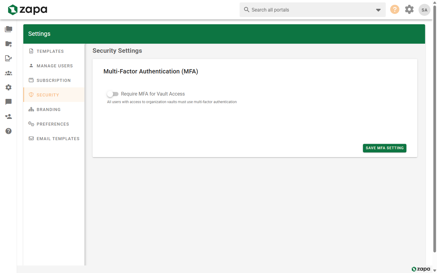 Security Settings